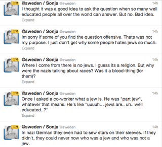 Illustration for article titled Oof! Sonja From Sweden Pulled a Blodget, Asked About the Jews